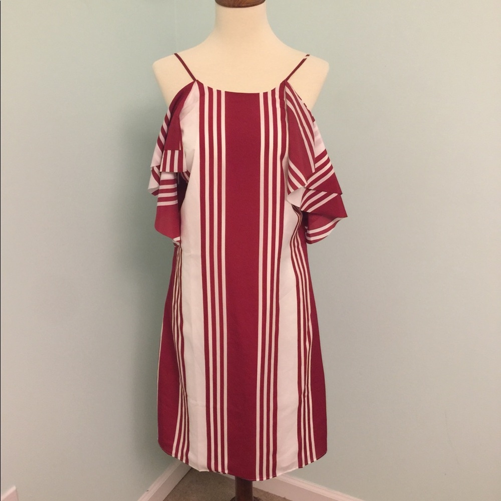 Banana republic red/white striped dress